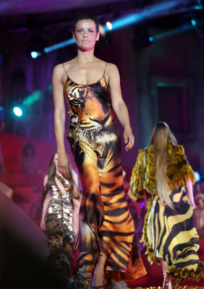 Nadège Dubospertus — Défilé Roberto Cavalli, Life Ball, Vienne, mai 2013.